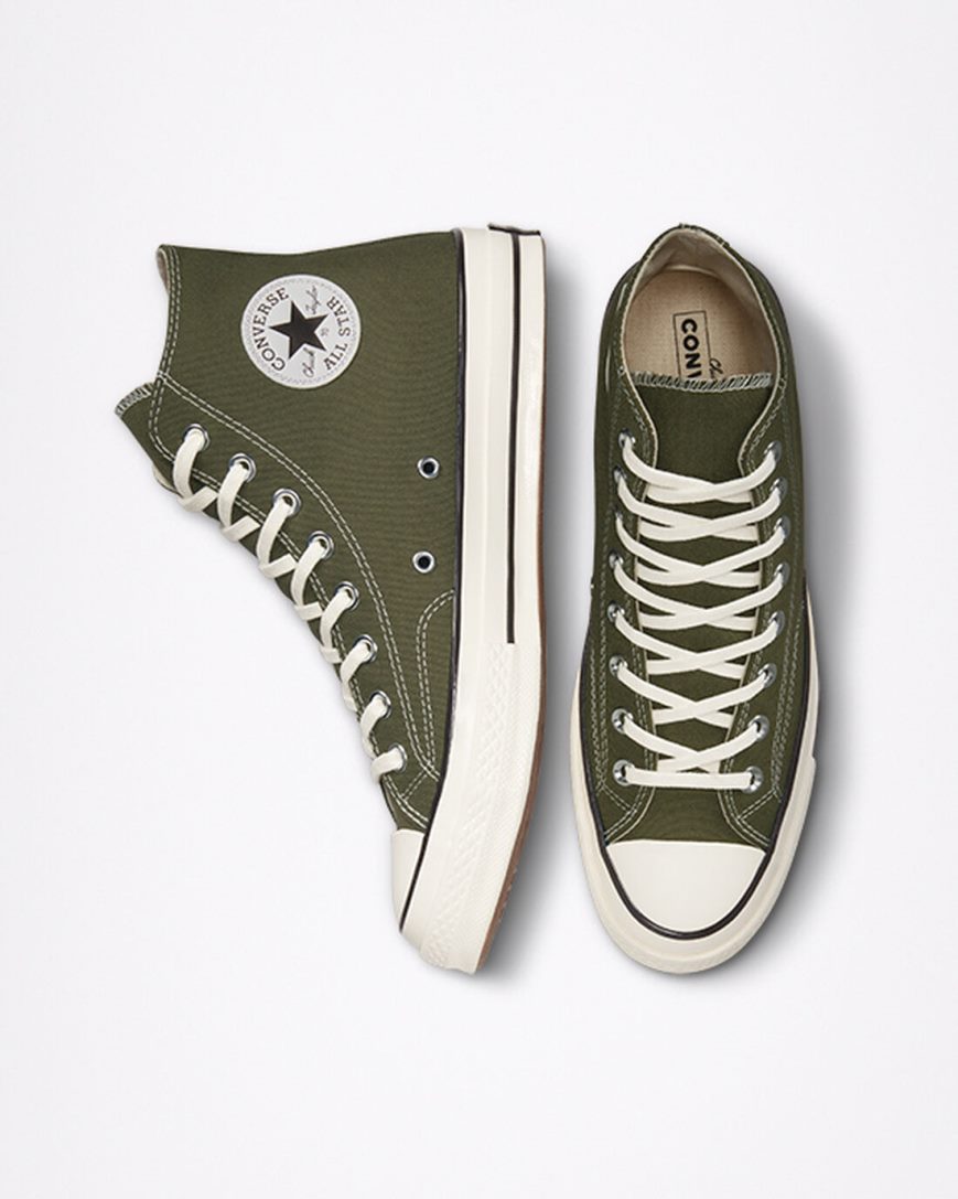 Men's Converse Chuck 70 Canvas High Top Shoes Olive / Black | AU 15896Z